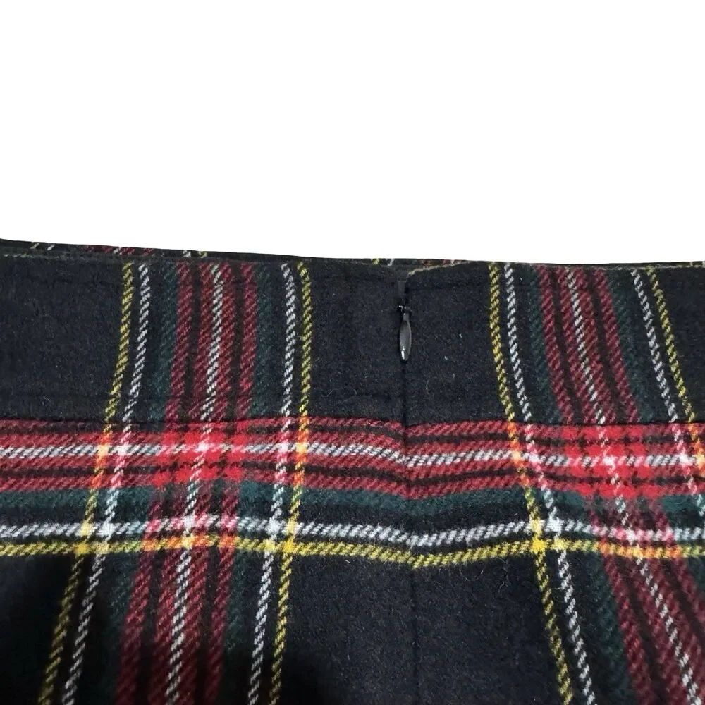 NEW J Crew Factory 14 Mini Skirt Plaid Wool Blend A Line A-Line Holiday